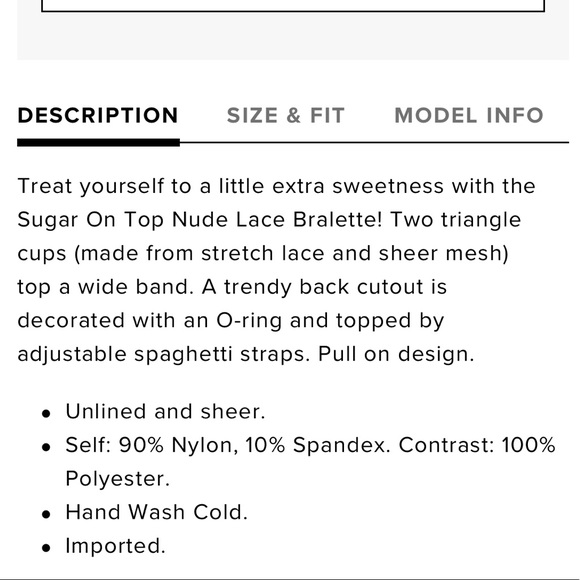 NWOT Lulu's nude lace bralette - Picture 4 of 4